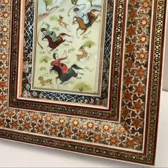HOST PICK | Vintage | Persian Khatami Inlay Framed Art - Picture 4 of 12